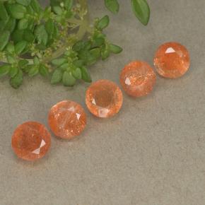 2,73 ct natürliche orangefarbener Sonnenstein-Edelsteine, Rundschliff, Lichtdurchlässig