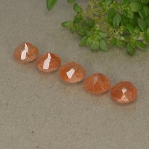 2,73 ct natürliche orangefarbener Sonnenstein-Edelsteine, Rundschliff, Lichtdurchlässig