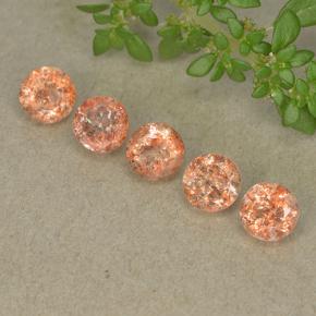 2.47 ct natürliche Orange Sonnenstein-Edelsteine, Rund Schliff, Lichtdurchlässig