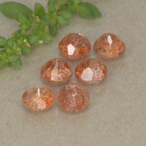 3,33 ct natürliche orangefarbener Sonnenstein-Edelsteine, Rundschliff, Lichtdurchlässig