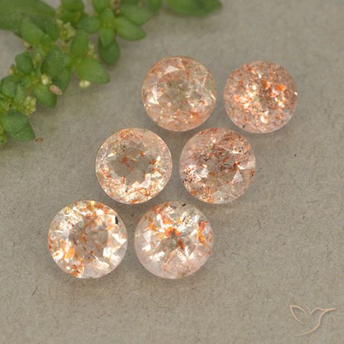 3.09ctw Natürlicher Helle Tigerorange Sonnenstein, Runden, Lichtdurchlässig
