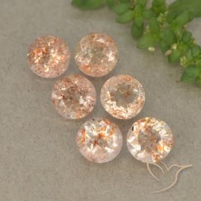 3.09 ct natürliche Helle Tigerorange Sonnenstein-Edelsteine, Runden, Lichtdurchlässig