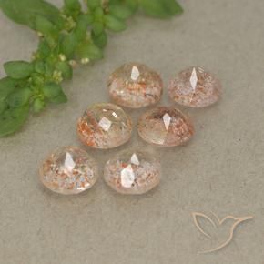 3.09 ct natürliche Helle Tigerorange Sonnenstein-Edelsteine, Runden, Lichtdurchlässig