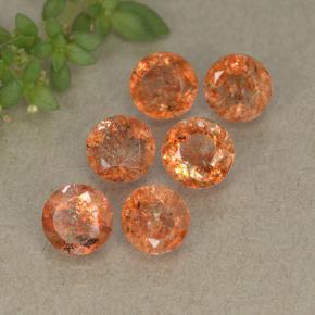 2,82 ct natürliche orangefarbener Sonnenstein-Edelsteine, Rundschliff, Lichtdurchlässig