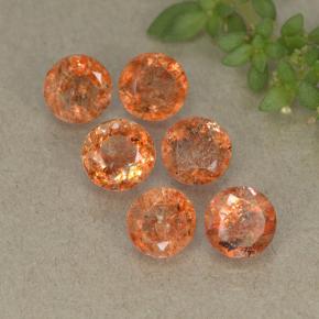 2,82 ct natürliche orangefarbener Sonnenstein-Edelsteine, Rundschliff, Lichtdurchlässig