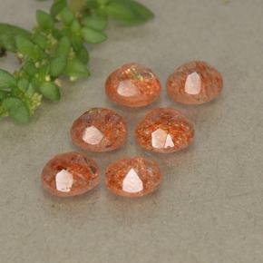 2,82 ct natürliche orangefarbener Sonnenstein-Edelsteine, Rundschliff, Lichtdurchlässig