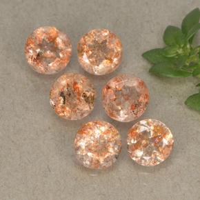 3,21 ct natürliche orangefarbener Sonnenstein-Edelsteine, Rundschliff, Lichtdurchlässig