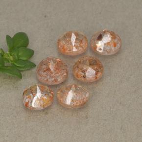 3,21 ct natürliche orangefarbener Sonnenstein-Edelsteine, Rundschliff, Lichtdurchlässig
