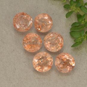 3,32 ct natürliche orangefarbener Sonnenstein-Edelsteine, Rundschliff, Lichtdurchlässig