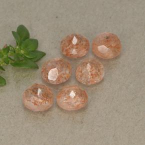 3,32 ct natürliche orangefarbener Sonnenstein-Edelsteine, Rundschliff, Lichtdurchlässig