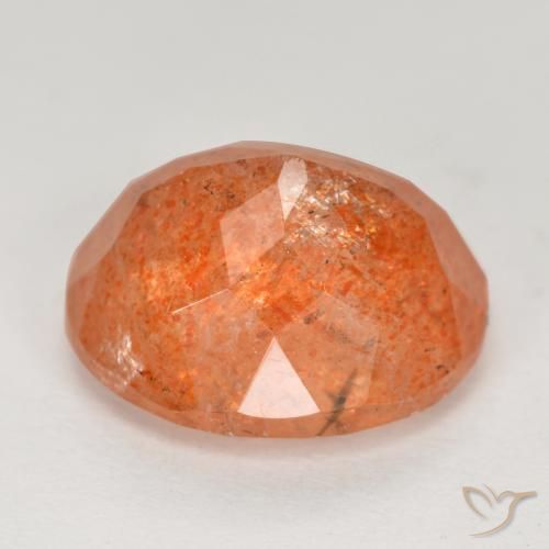 9,17 ctw natürlicher rötlich-orange Sonnenstein, Oval, Lichtdurchlässig
