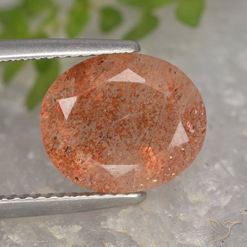 4.27ct Natürlicher Mittelorange Sonnenstein, Oval, Lichtdurchlässig
