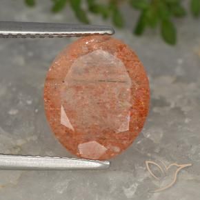 9,17 ctw natürlicher rötlich-orange Sonnenstein, Oval, Lichtdurchlässig