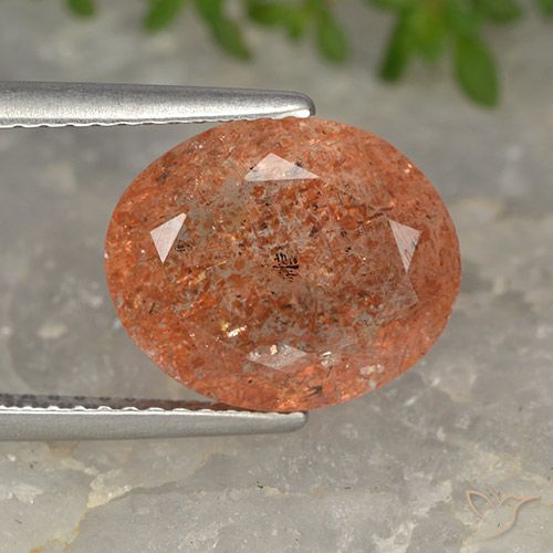 4.34ct Natürlicher Grapefruit-Orange Sonnenstein, Oval, Lichtdurchlässig