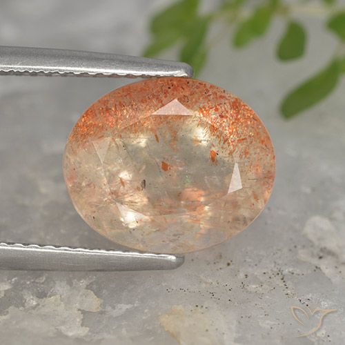 5.09ct Natürlicher Helle Tigerorange Sonnenstein, Oval, Lichtdurchlässig