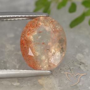 9,17 ctw natürlicher Helle Tigerorange Sonnenstein, Oval, Lichtdurchlässig