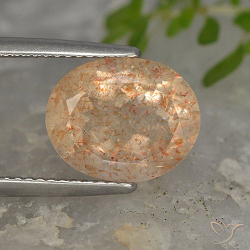 5.02ct Natürlicher hellorange Sonnenstein, Oval, Lichtdurchlässig