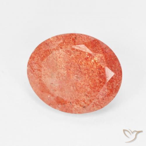 4.16ct Natürlicher Mittelorange Sonnenstein, Oval, Lichtdurchlässig