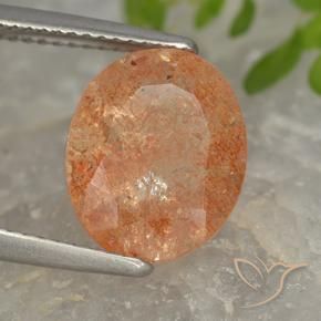 9,17 ctw natürlicher rötlich-orange Sonnenstein, Oval, Lichtdurchlässig