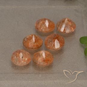3.13 ct natürliche rötlich-orange Sonnenstein-Edelsteine, Runden, Lichtdurchlässig