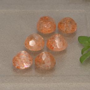 3.64 ct natürliche rötlich-orange Sonnenstein-Edelsteine, Rund Schliff, Lichtdurchlässig