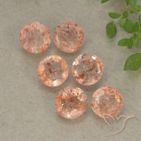 3.22 ct natürliche hellorange Sonnenstein-Edelsteine, Runden, Lichtdurchlässig