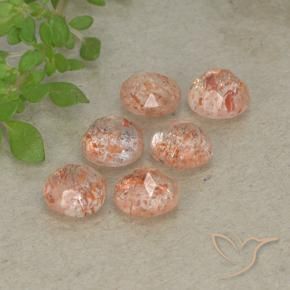 3.22 ct natürliche hellorange Sonnenstein-Edelsteine, Runden, Lichtdurchlässig