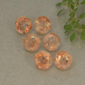 3.26 ct natürliche Warmes Orange Sonnenstein-Edelsteine, Rund Schliff, Lichtdurchlässig