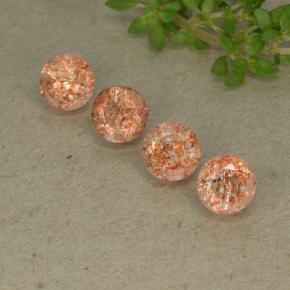 2,45 ct natürliche orangefarbener Sonnenstein-Edelsteine, Rundschliff, Lichtdurchlässig