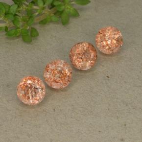 2,45 ct natürliche orangefarbener Sonnenstein-Edelsteine, Rundschliff, Lichtdurchlässig