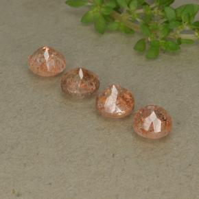 2,45 ct natürliche orangefarbener Sonnenstein-Edelsteine, Rundschliff, Lichtdurchlässig