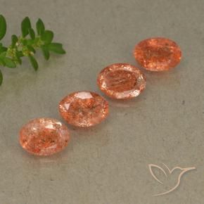 3.26 ct natürliche Ingwer-Orange Sonnenstein-Edelsteine, Oval, Lichtdurchlässig