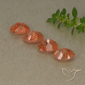 3.26 ct natürliche Ingwer-Orange Sonnenstein-Edelsteine, Oval, Lichtdurchlässig