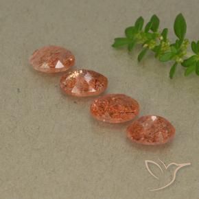 3.11 ct natürliche rötlich-orange Sonnenstein-Edelsteine, Oval, Lichtdurchlässig