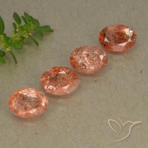3.06 ct natürliche Mittelorange Sonnenstein-Edelsteine, Oval, Lichtdurchlässig