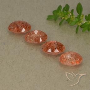 3.06 ct natürliche Mittelorange Sonnenstein-Edelsteine, Oval, Lichtdurchlässig