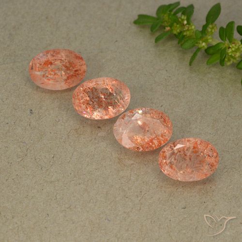 3.36ctw Natürlicher Mittel-Hellorange Sonnenstein, Oval, Lichtdurchlässig