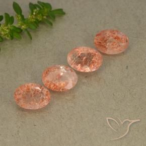 3.36 ct natürliche Mittel-Hellorange Sonnenstein-Edelsteine, Oval, Lichtdurchlässig