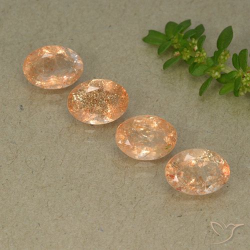 2.97ctw Natürlicher Cantaloupe-Orange Sonnenstein, Oval, Lichtdurchlässig