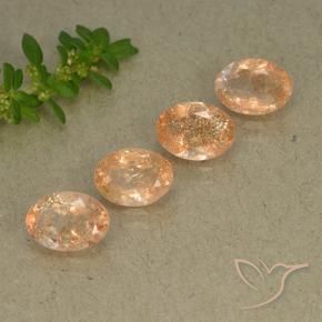 2.97 ct natürliche Cantaloupe-Orange Sonnenstein-Edelsteine, Oval, Lichtdurchlässig