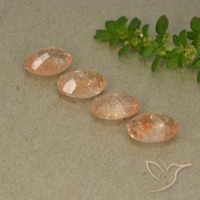 2.97 ct natürliche Cantaloupe-Orange Sonnenstein-Edelsteine, Oval, Lichtdurchlässig