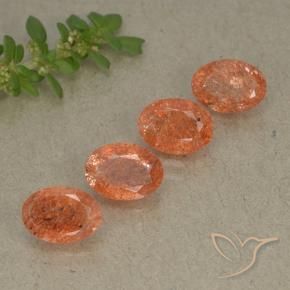 2.81 ct natürliche Grapefruit-Orange Sonnenstein-Edelsteine, Oval, Lichtdurchlässig