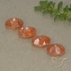 2.81 ct natürliche Grapefruit-Orange Sonnenstein-Edelsteine, Oval, Lichtdurchlässig