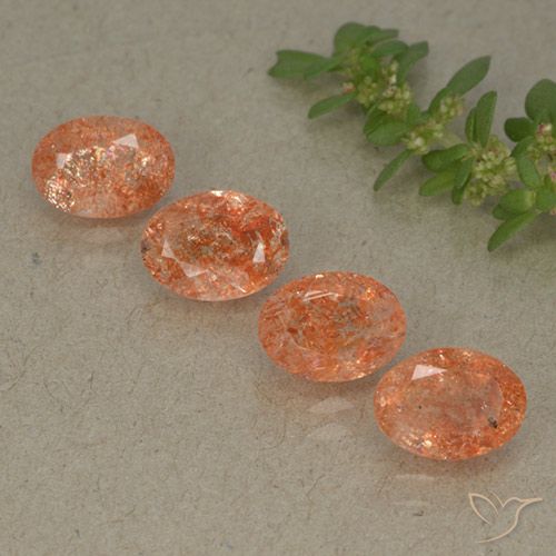 2.95ctw Natürlicher Grapefruit-Orange Sonnenstein, Oval, Lichtdurchlässig