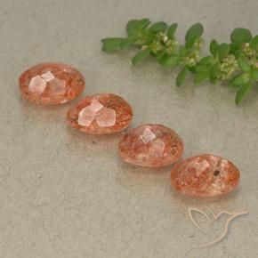 3.58 ct natürliche rötlich-orange Sonnenstein-Edelsteine, Oval, Lichtdurchlässig