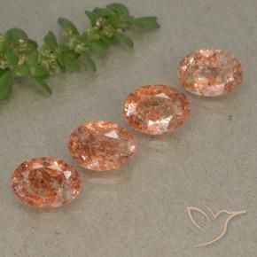 3.02 ct natürliche rötlich-orange Sonnenstein-Edelsteine, Oval, Lichtdurchlässig