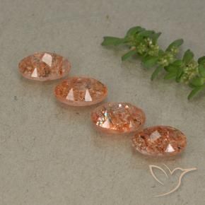 3.02 ct natürliche rötlich-orange Sonnenstein-Edelsteine, Oval, Lichtdurchlässig