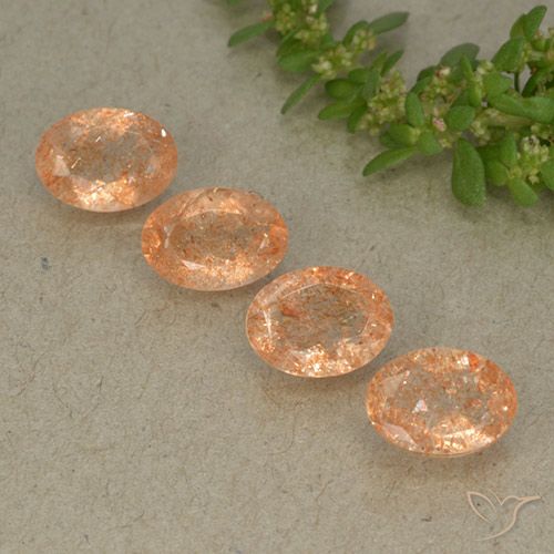 2.94ctw Natürlicher hellorange Sonnenstein, Oval, Lichtdurchlässig