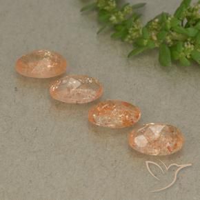 2.94 ct natürliche hellorange Sonnenstein-Edelsteine, Oval, Lichtdurchlässig