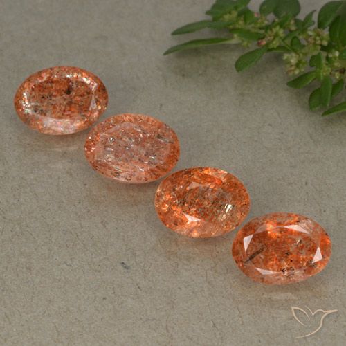3.06ctw Natürlicher Mittelorange Sonnenstein, Oval, Lichtdurchlässig
